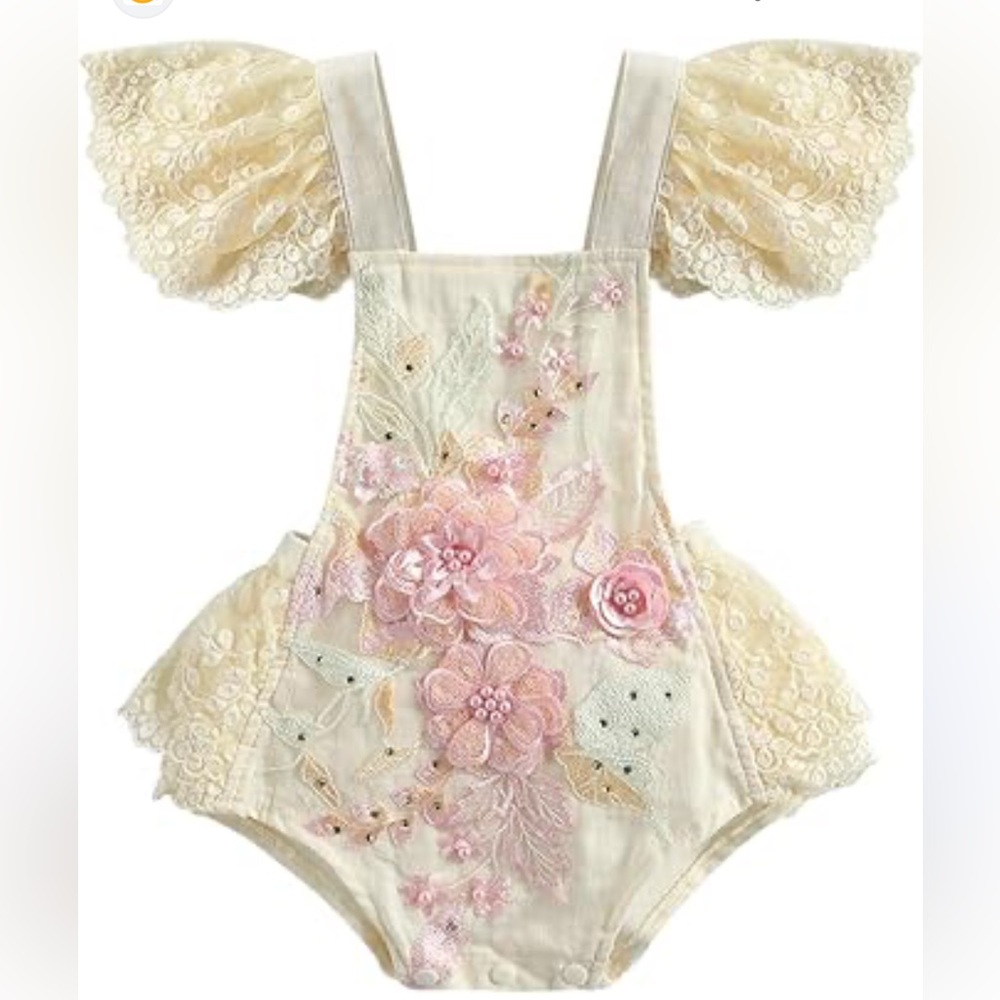 VINTAGE STYLE BABY LACE ROMPER